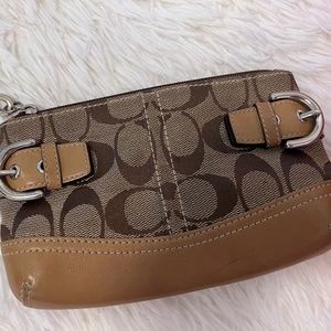 Coach Signature Wristlist, Brown and Tan